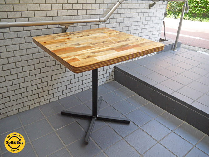 スクラップウッド × アイアンレッグ スクエア カフェテーブル SCRAPWOOD TABLE インダストリアル 　中古品 買い取りしました！ 自由が丘店 出張買取もお任せください。