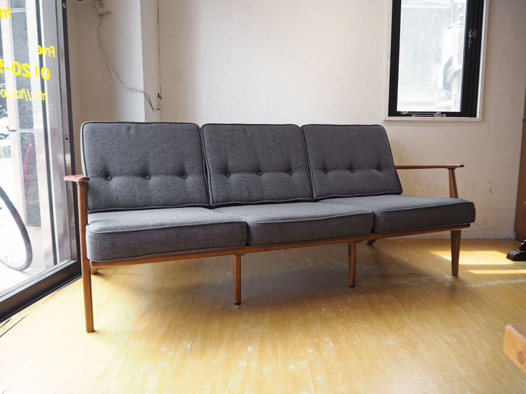 アクメファニチャー ACME Furniture デルマー DELMAR 3P ソファ アッシュ材フレーム クッション ファブリック グレー系 中古品 買い取りしました。