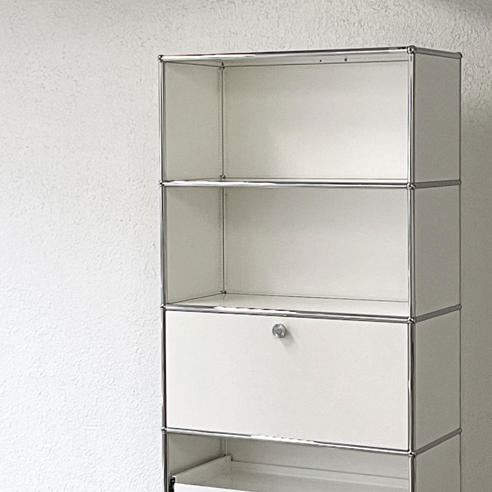 ユーエスエムハラー USMハラー USM Haller モジュラーファニチャー キャビネット シェルフ 1列5段 W77×D37 ドロップダウンドア エクステンションシェルフ 定価329,376円　～無限の可能性～