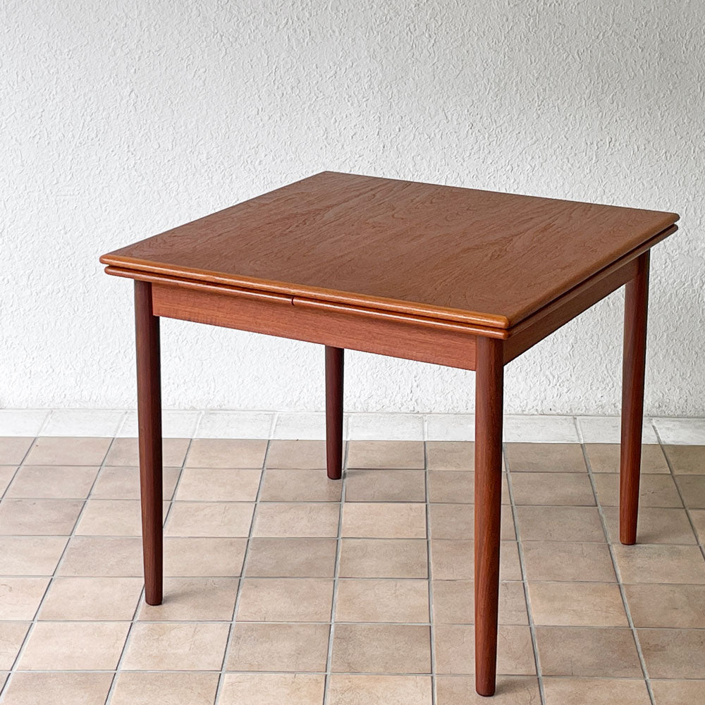  【用賀店】北欧ビンテージ チーク材 エクステンション EX ダイニングテーブル 伸長式 ドローリーフ スクエア w87~173cm デンマーク 買取させていただきました。