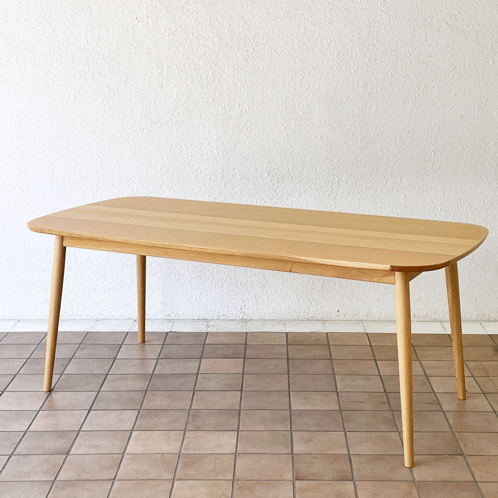  【用賀店】無印良品 MUJI ダイニングテーブル W180cm オーク材 丸脚 ナチュラルモダン 廃番 買取させていただきました。