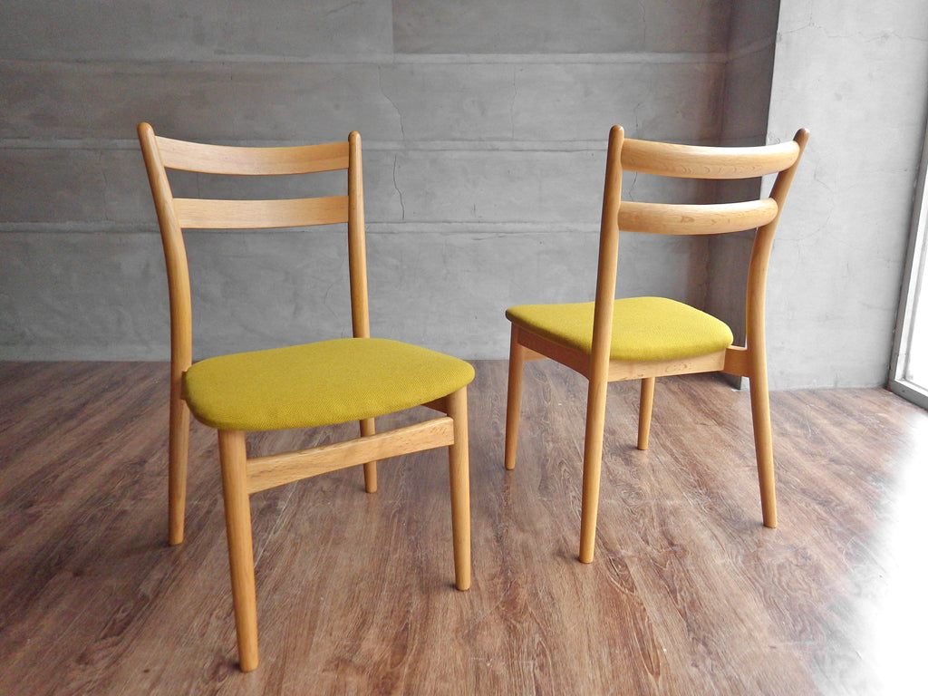 日進木工 nissin ダイニングチェア ナラ材 ナチュラル 北欧スタイル 座面張替済 2脚セット 中古品 買い取りしました。