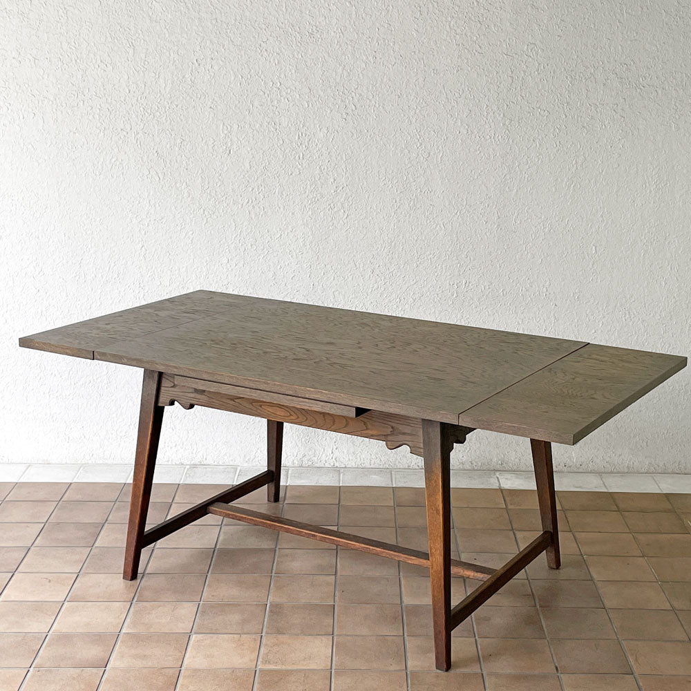  【用賀店】永田良介商店 伸長式 ダイニングテーブル ナラ材 エクステンション 120-150-180cm アトリエテーブル 神戸洋家具 買取させていただきました。