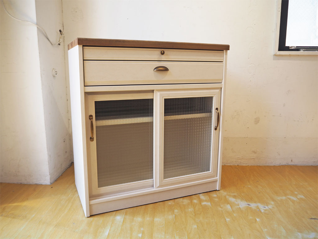 ビーカンパニー B-company クリチコ レンジボード キッチンカウンター スライドテーブル パイン材天板 ツートンカラー アンティークスタイル 中古品 買い取りしました。