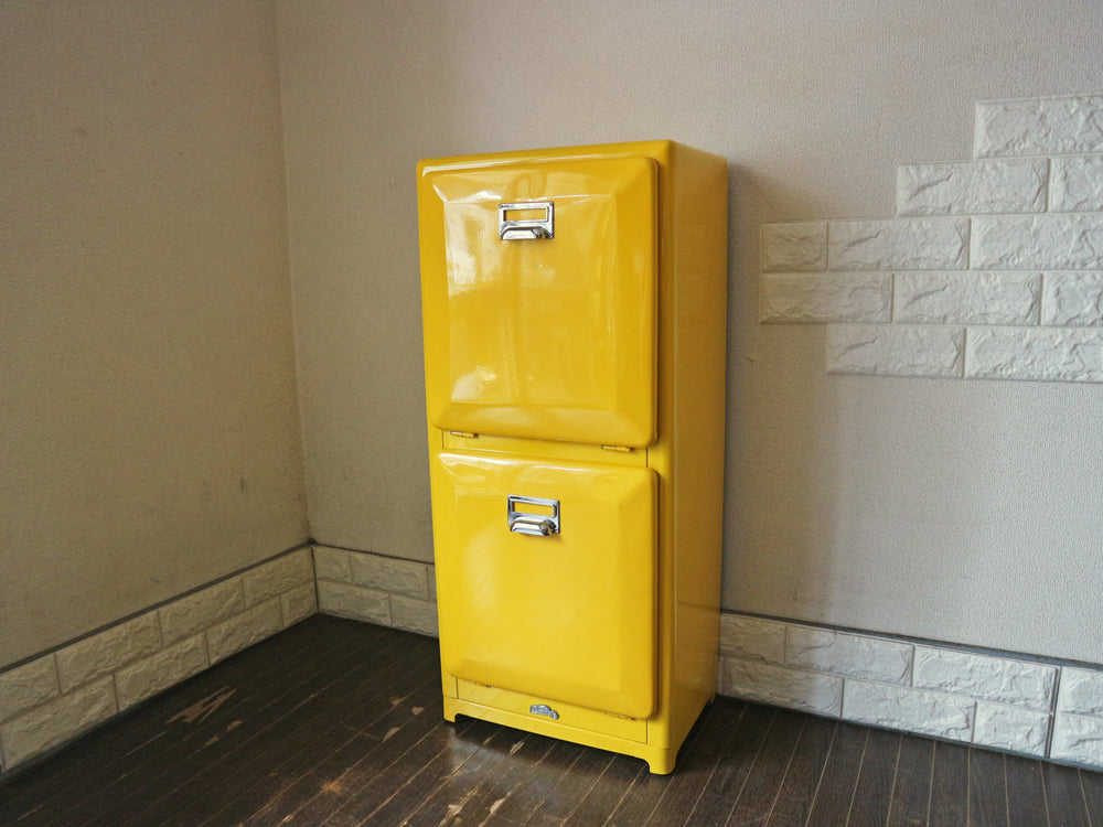 ダルトン DULTON 分別2段 ゴミ箱 トラッシュカン DOUBLE DECKER ダブルデッカー イエロー ダイナー家具 アメリカン　中古品  買い取りしました。