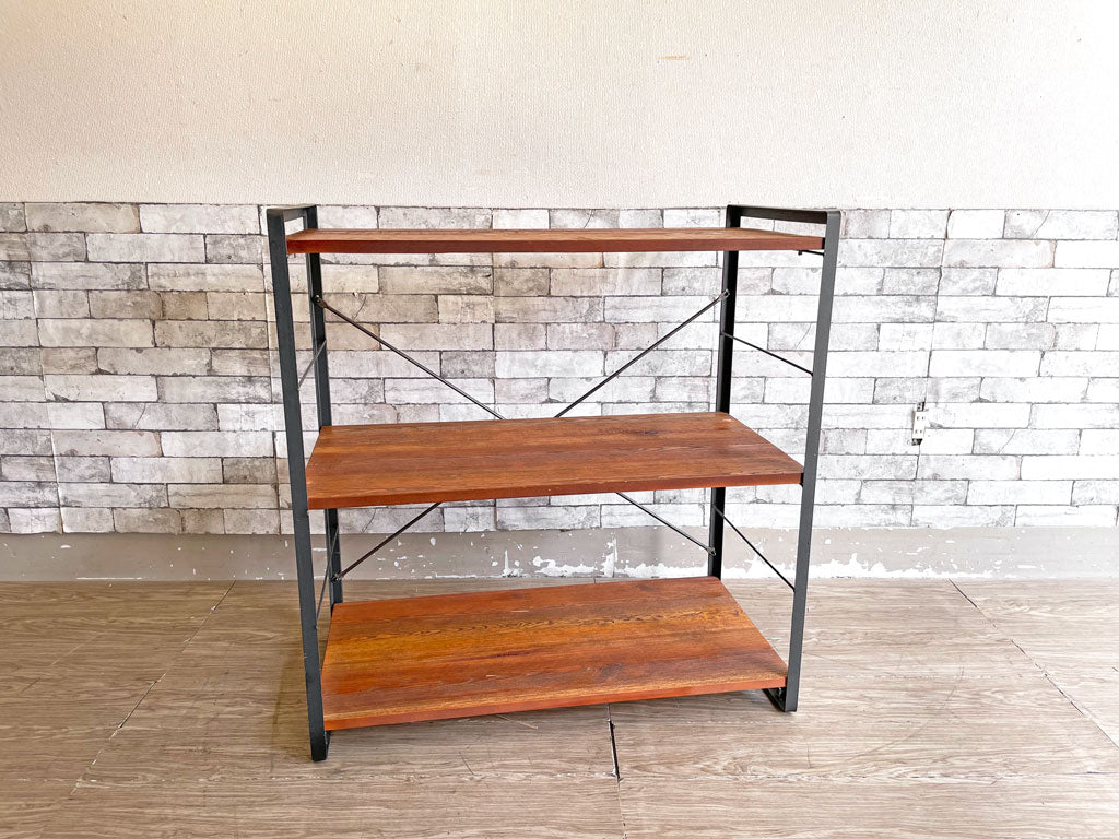 アデペシュ a.depeche アイアンシェルフ オープンシェルフ iron shelf 900 Sサイズ スチール無垢 パイン無垢材 3段 インダストリアル 定価￥60,500- 中古品 買い取りしました。