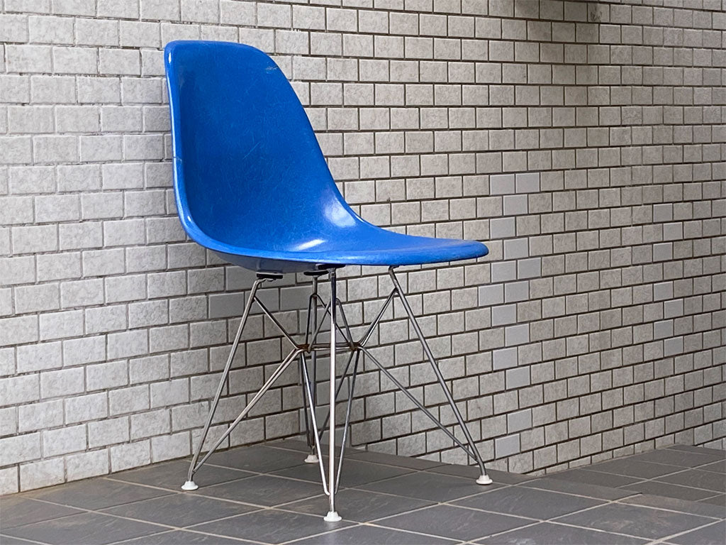 ハーマンミラー Herman Miller 2ndビンテージ サイドシェルチェア FRP製 ブルー エッフェルベース C&R イームズ ミッドセンチュリー 中古品 買い取りしました。