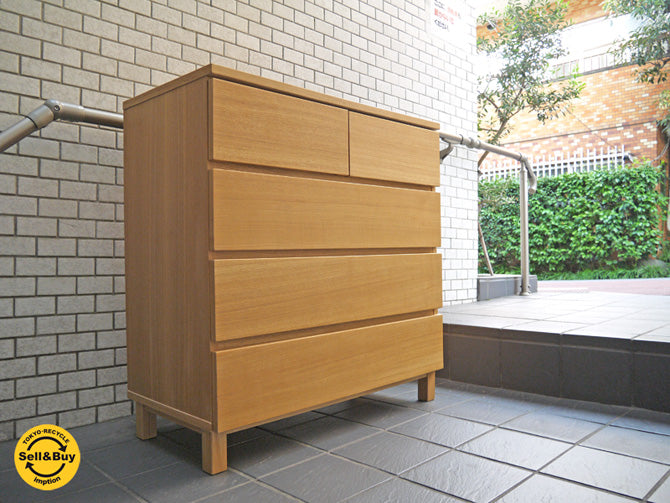 無印良品 MUJI タモ材 4段 木製チェスト ナチュラル 廃番希少 　中古品 買い取りしました！ 自由が丘店 出張買取もお任せください。