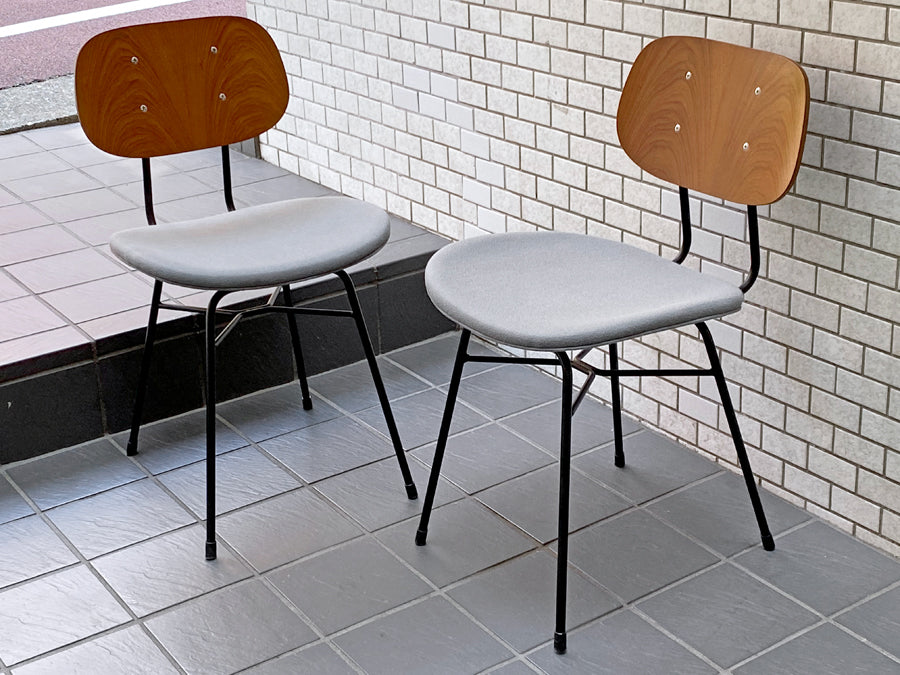 グラフ graf プランクトンチェア Plankton chair ダイニングチェア チーク材×スチール脚 ファブリックシート ポルトグレー インダストリアル 　中古品 買い取りしました。