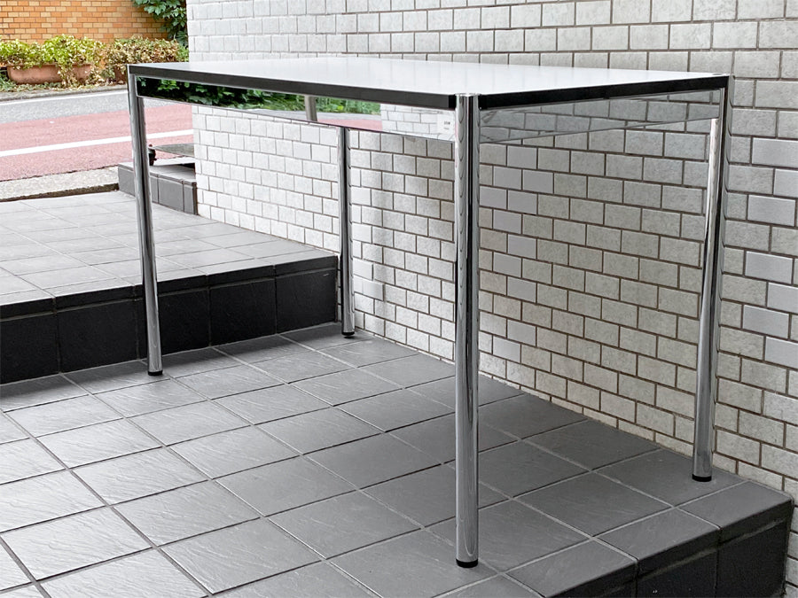 USMモジュラーファニチャー USM Haller USMハラーテーブル ワーキングデスク カンファレンステーブル W125 アジャスター 高さ調整機能付き ホワイト モダンデザイン 　中古品 買い取りしました。