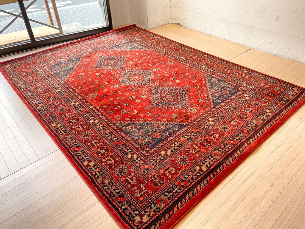 ビンテージスタイル ラグ 絨毯 カーペット フジライトカーペット ベルギー製 ウィルトン織り 230×170cm 赤系 中古品 買い取りしました。