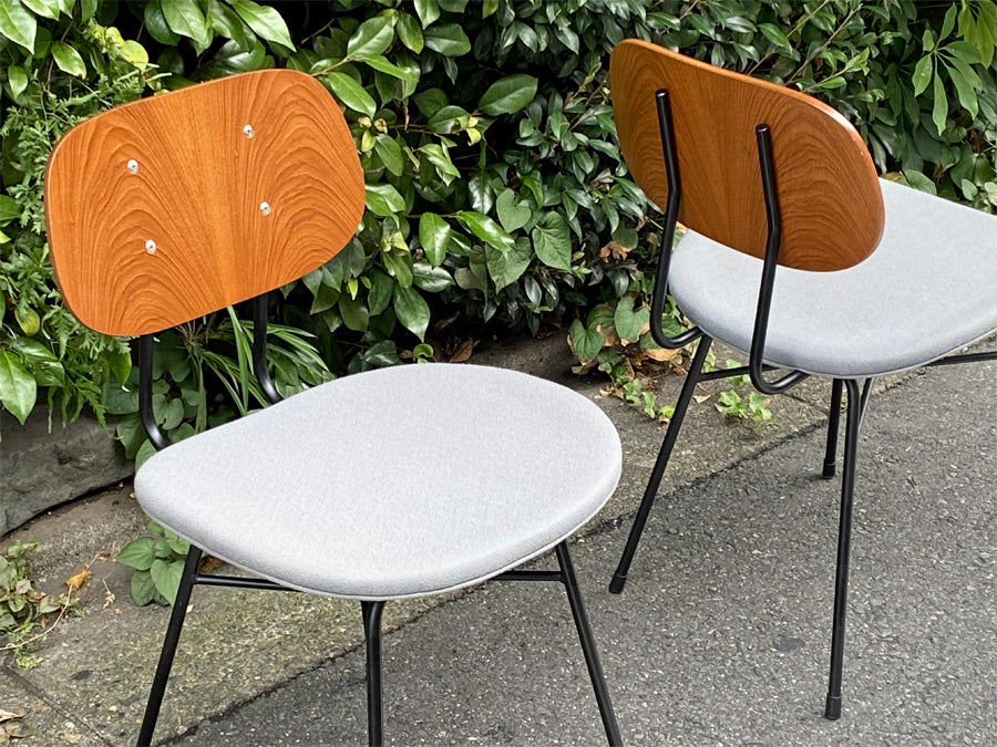 グラフ graf プランクトンチェア Plankton chair H ダイニングチェア チーク材×スチール脚 ファブリックシート ポルトグレー ～新しさと懐かしさ～