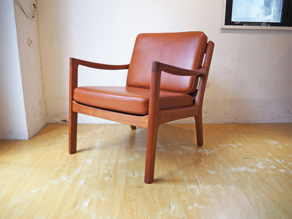 カド CADO Model169 イージーチェア Easy cahir オーレ・ヴァンシャー Ole Wanscher ビンテージチーク無垢材フレーム×オイルレザー 展示相当 中古品 買い取りしました。