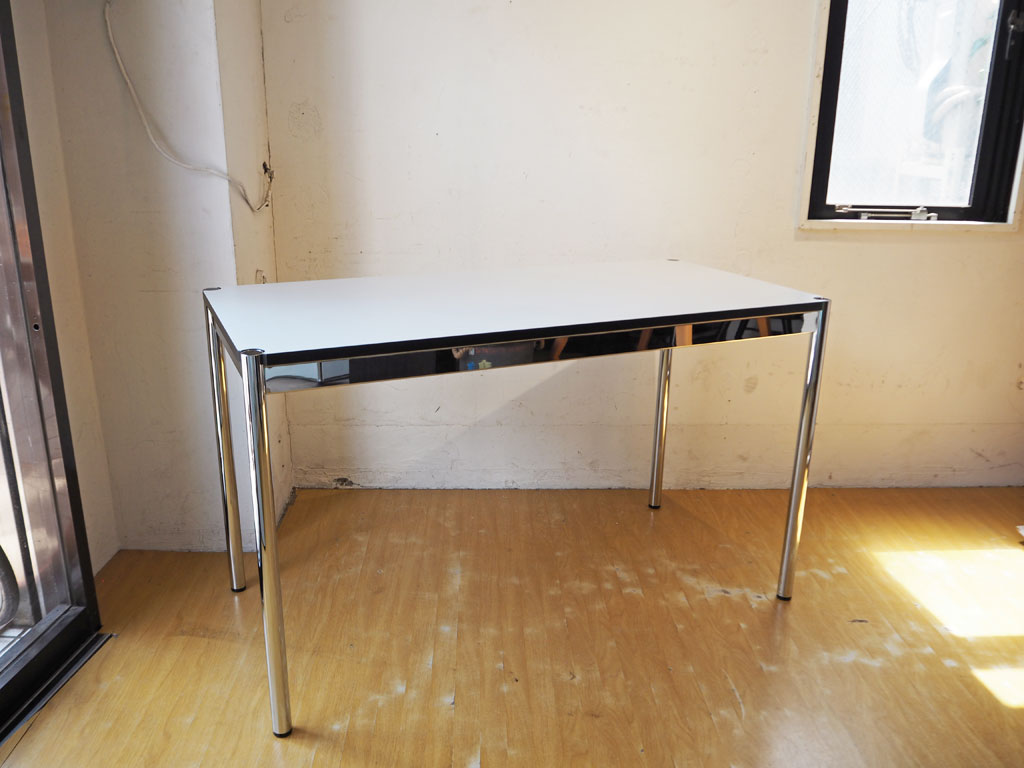USMモジュラーファニチャー USM Haller USMハラーテーブル ワーキングデスク カンファレンステーブル W125 アジャスター 高さ調整機能付 ホワイト 中古品 買い取りしました。