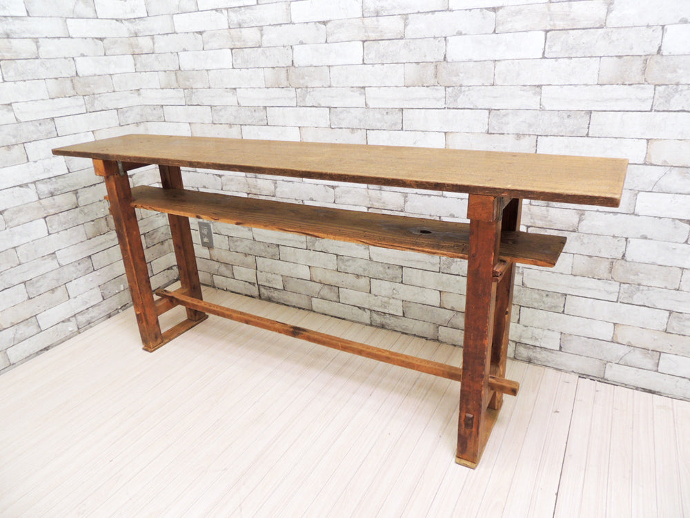 ジャパンビンテージ 木味 無垢材 長机 デスク コンソールテーブル レトロ W167   中古品 買い取りしました。