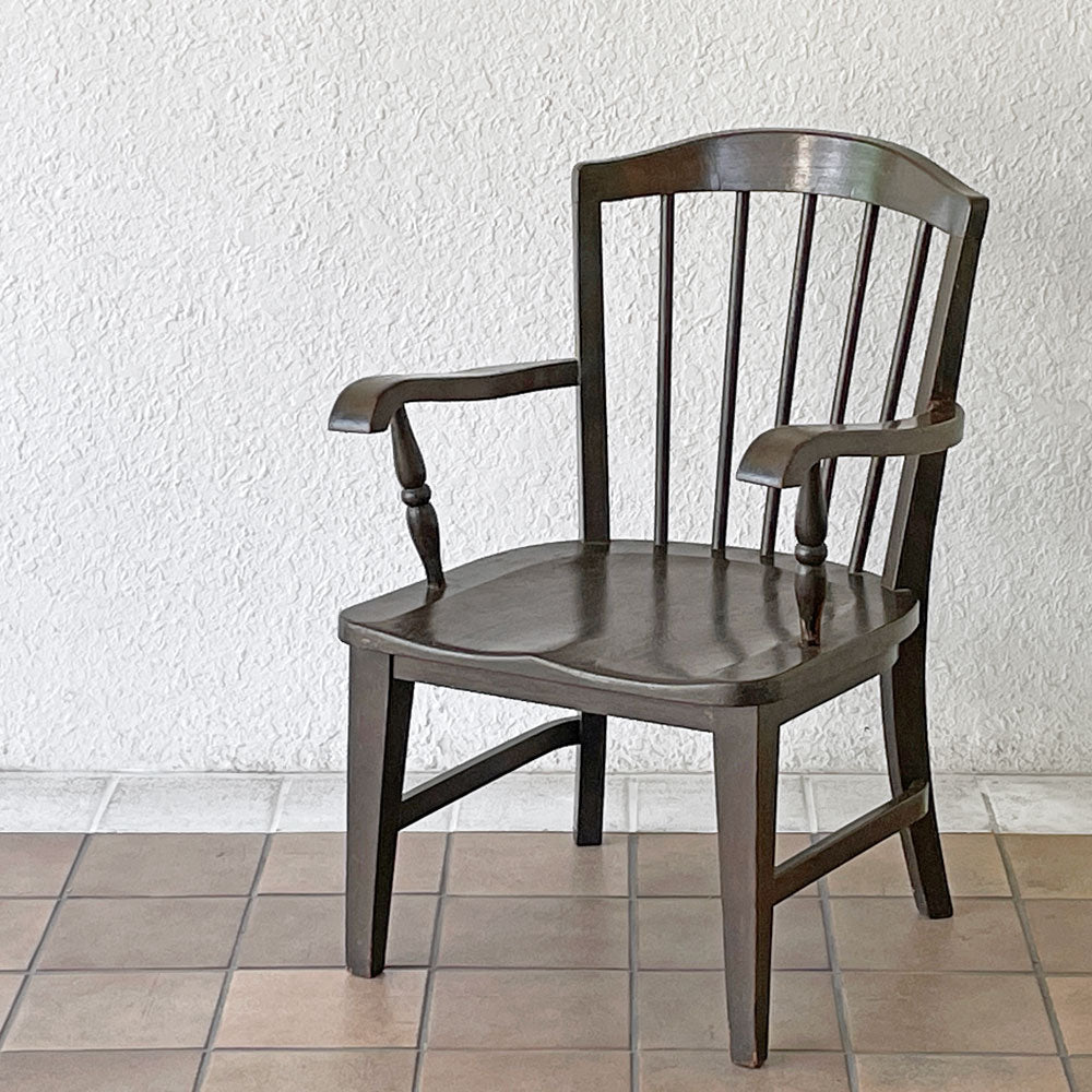  【用賀店】ジャパンビンテージ Japan Vintage アームチェア ダイニングチェア 木製肘付き椅子 ナチュラル スティックバック 古家具 買取させていただきました。