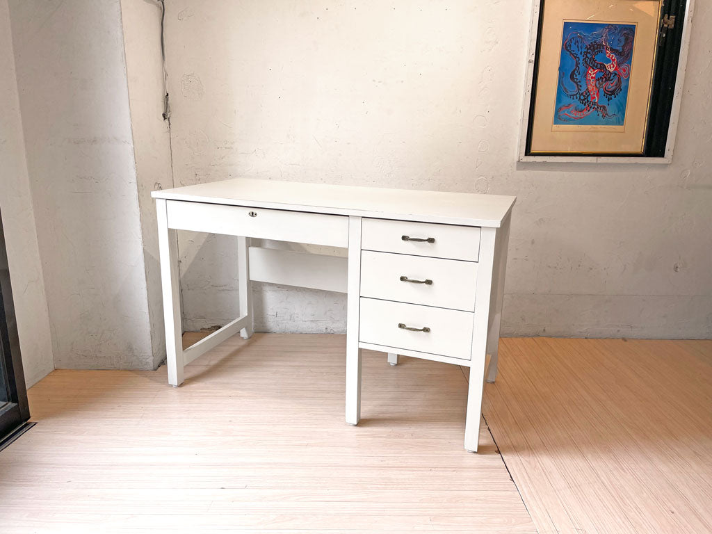 モモナチュラル Momo natural シエル CIELE 片袖 デスク パイン材 ホワイトペイント クラシックゴールドハンドル カギ付 中古品 買い取りしました。