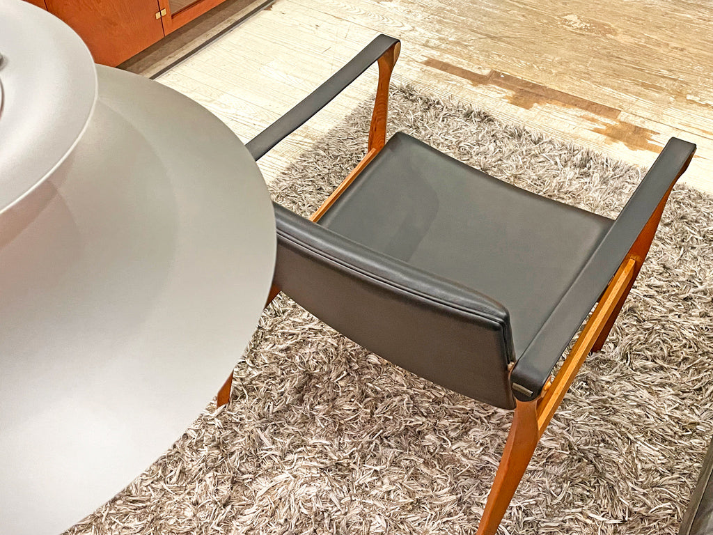 フリッツハンセン Fritz Hansen No.4305 イージーチェア サファリチェア Karen & Ebbe Clemmensen アッシュ材 本革 新品張替え済み 北欧ビンテージ ～理由のある三角～