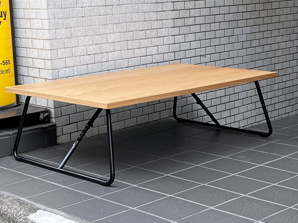 無印良品 MUJI 折りたたみローテーブル スチール脚 センターテーブル オーク材 W120cm ナチュラル シンプル 中古品 買い取りしました。