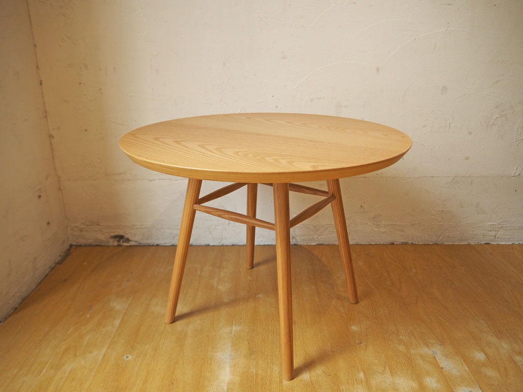 イデー IDEE アーオ テーブル AO TABLE ナチュラル アッシュ材 円形 ローテーブル 定価￥46,200- 岡嶌要 中古品 買い取りしました。