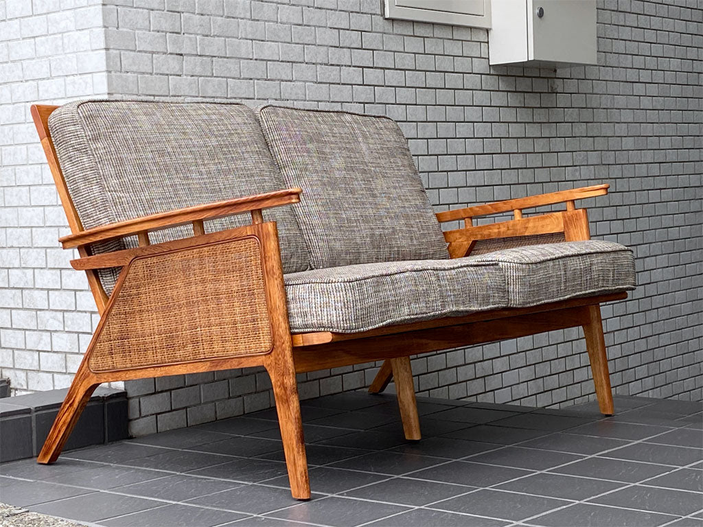 アクメファニチャー ACME Furniture ウィッカー ソファ WICKER SOFA 2P ハックベリー ラタン ファブリック グレー USビンテージスタイル 中古品 買い取りしました。