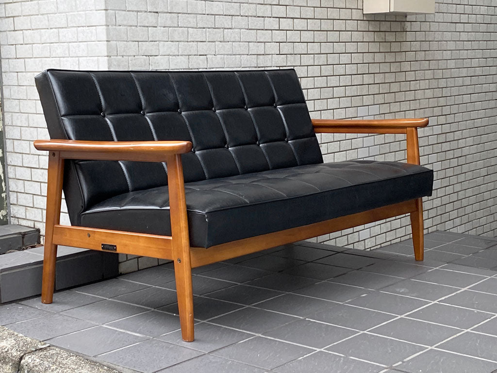 カリモク60 karimoku60 Kチェア 2シーター ソファ スタンダードブラック 60's レトロモダン ミッドセンチュリー 中古品 買い取りしました。