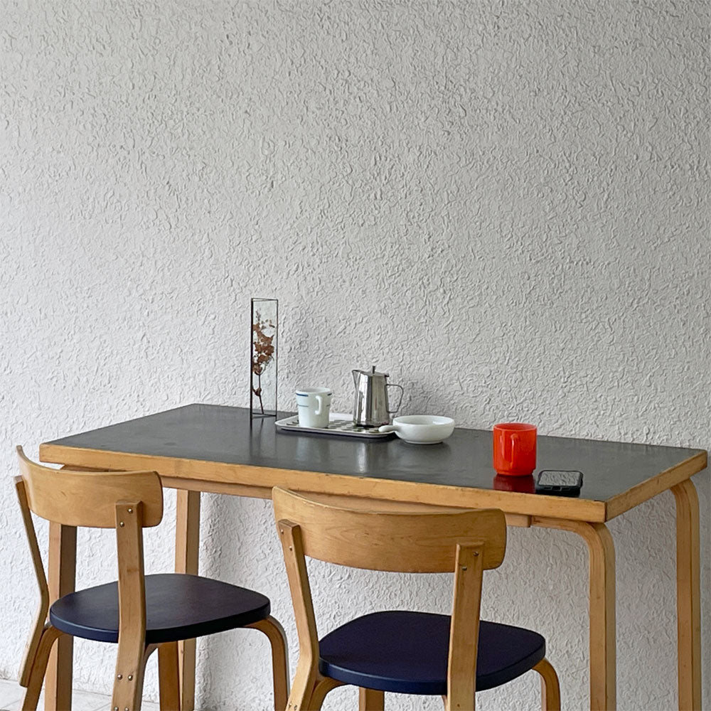  【用賀店】アルテック artek テーブル 80A TABLE 80A ダイニングテーブル デスク ブラックリノリウム、チェア 69 Chair 69 ダイニングチェア バーチ材 ビニールレザー 計2脚、ビンテージ アルヴァ・アアルト 北欧家具 買取させていただきました。