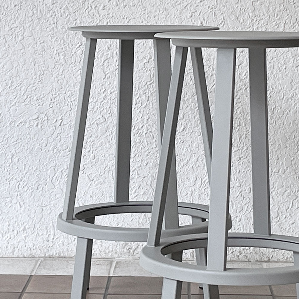 ヘイ HAY リボルバー バースツール ロー REVOLVER BAR STOOL LOW H65cm スカイグレー 回転式座面 レオン・ランズメイヤー デンマーク～シンプルな佇まいに、遊び心を添えた1脚～