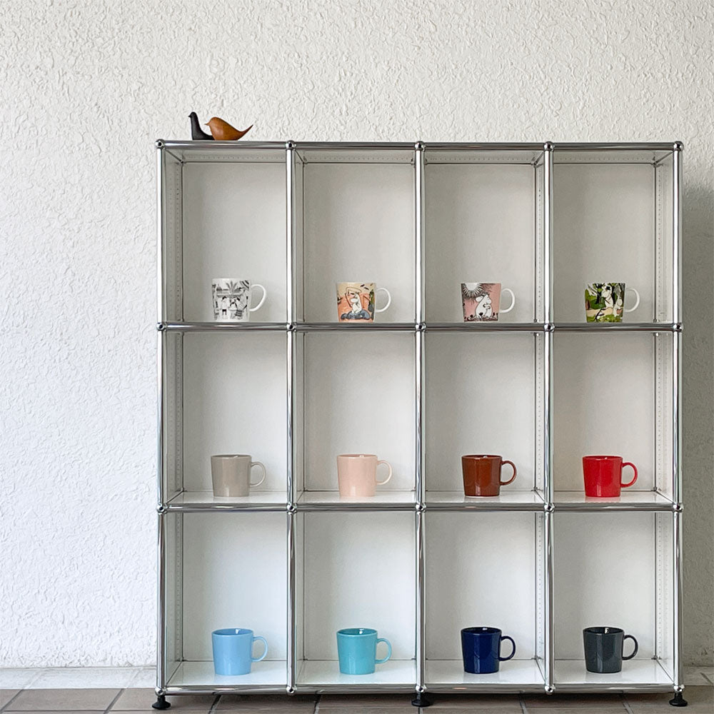 ユーエスエムハラー USMハラー USM Haller キャビネット シェルフ4列3段 W103cm ホワイト 飾り棚 参考価格約46万円 ～モダンデザインと機能美を備えた、スイス生まれの収納家具～