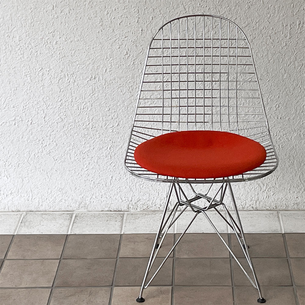  【用賀店】ヴィトラ vitra ワイヤーチェア Eames Wire Chair DKR5 エッフェルベース クローム シートパッド付 レッド C&R イームズ ミッドセンチュリー 買取させていただきました。