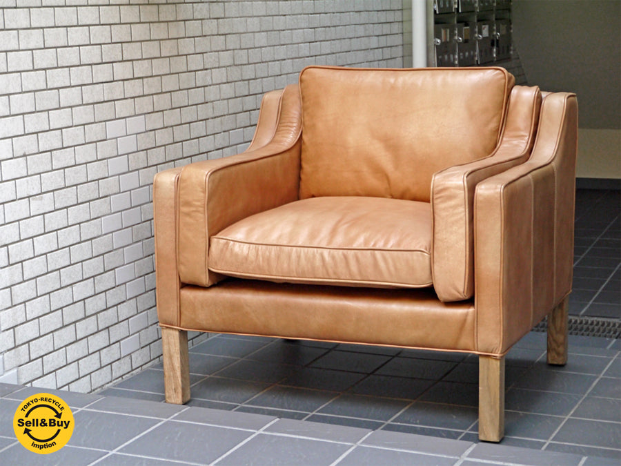 ハロ HALO ジャーナルスタンダードファニチャー journal standard Furniture ダブルネーム アイメッシュ IMESH レザー 1人掛け ソファ キャメル 本革 　中古品 買い取りしました。