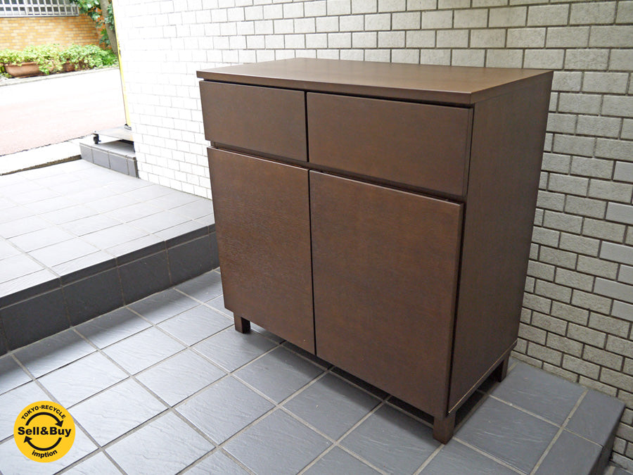無印良品 MUJI タモ材 木製収納 キャビネット サイドボード ブラウン 　中古品 買い取りしました！ 自由が丘店 出張買取もお任せください。
