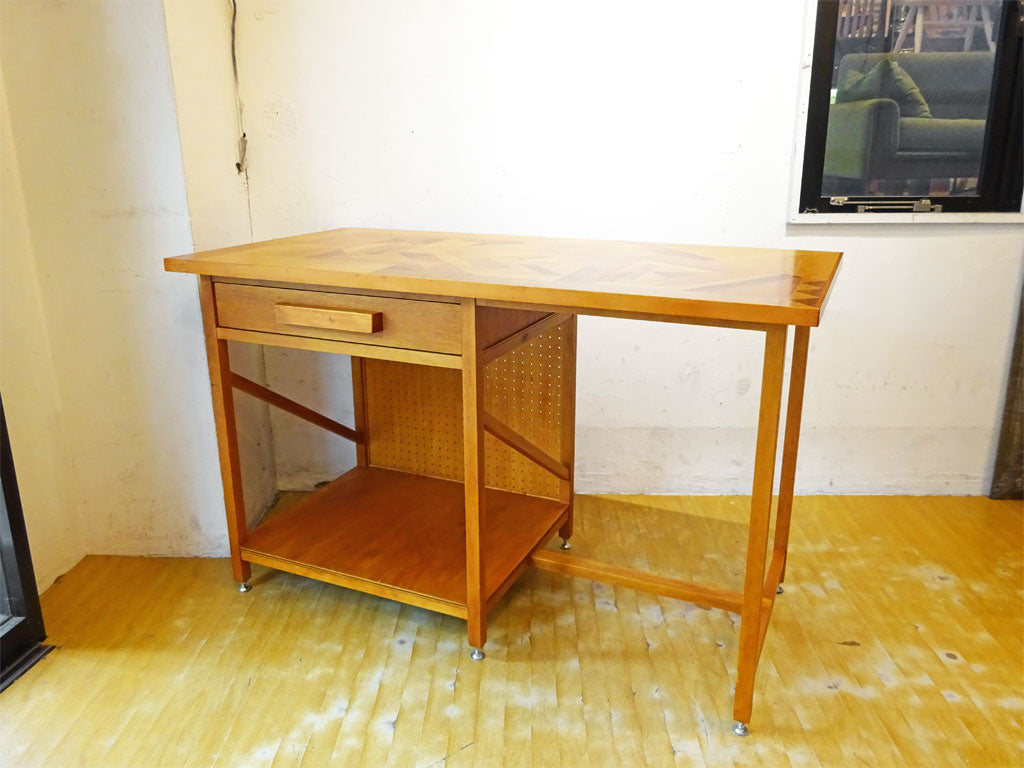 ノートワークス NOTE WORKS カスタムキッチンテーブル Kitchen table ワークテーブル 作業台 寄木細工天板 ハンドクラフト 中古品 買い取りしました。