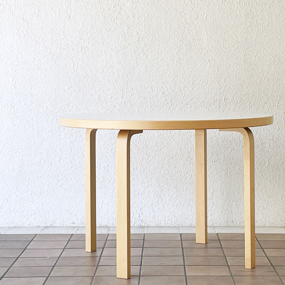  【用賀店】アルテック artek テーブル TABLE 90A ダイニングテーブル Φ100cm ホワイトラミネート アルヴァ・アアルト 北欧 フィンランド 買取させていただきました。