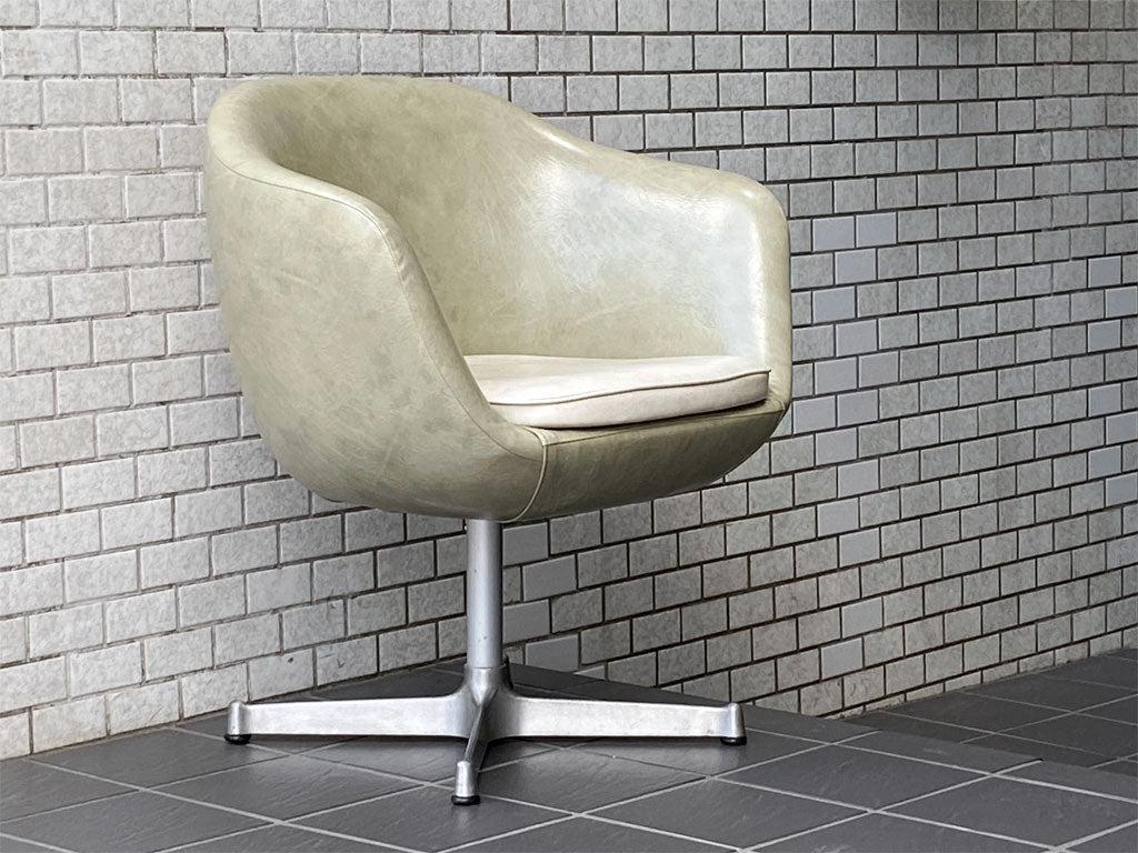 ブリッジワークス BRIDGE WORKS 209 ラウンジチェア Lounge Chair PVCレザー 回転式 ミッドセンチュリーモダンデザイン 中古品 買い取りしました。