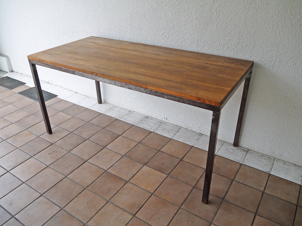 インダストリアルスタイル Industrial Style ダイニングテーブル ワーキングテーブル タモ無垢集成材 × アイアン脚 中古品 買い取りしました。
