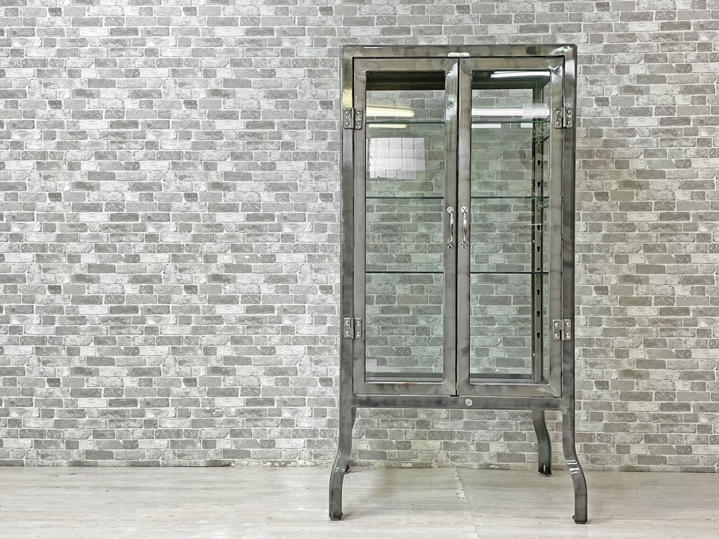 ダルトン DULTON ドクターキャビネット Doctor cabinet S ケビント キュリオケース ディスプレイラック 飾り棚 ガラス スチール RAW仕上げ 定価\88,000- 中古品 買い取りしました。