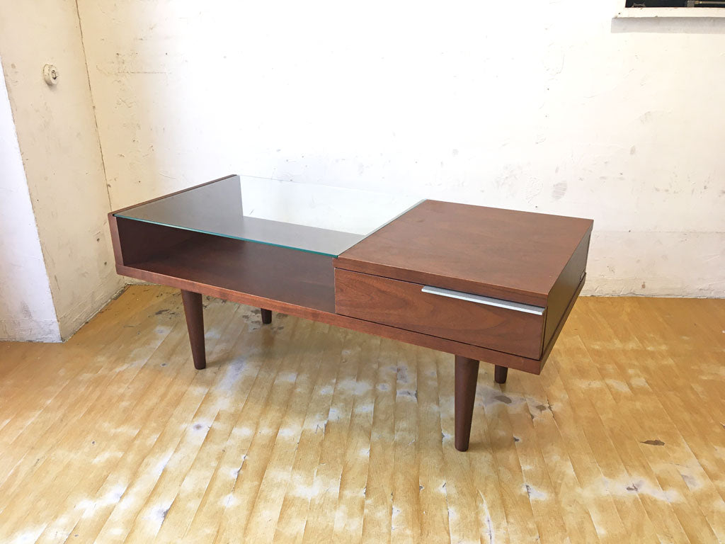 カーフ Karf ストリーム STREAM ウォールナット × ガラス コーヒーテーブル 中古品 買い取りしました。