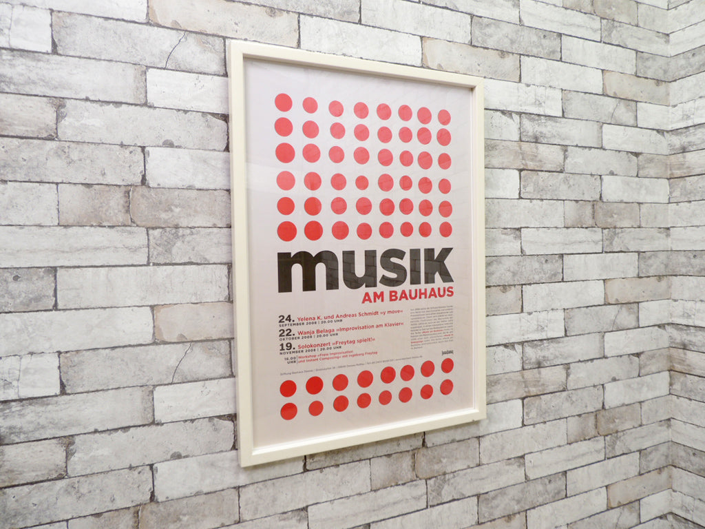 バウハウス Bauhaus ムジーク Musik am Bauhaus2 額付 グラフィック アートポスター 2008年 音楽 ミッドセンチュリー モダニズム   中古品 買い取りしました。