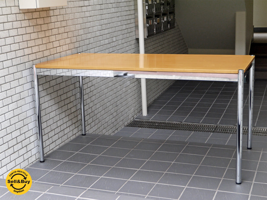 USMモジュラーファニチャー USMハラー テーブル USM Haller Table ワーキングテーブル ダイニングテーブル ビーチ材 ナチュラル天板 w150 　中古品 買い取りしました。