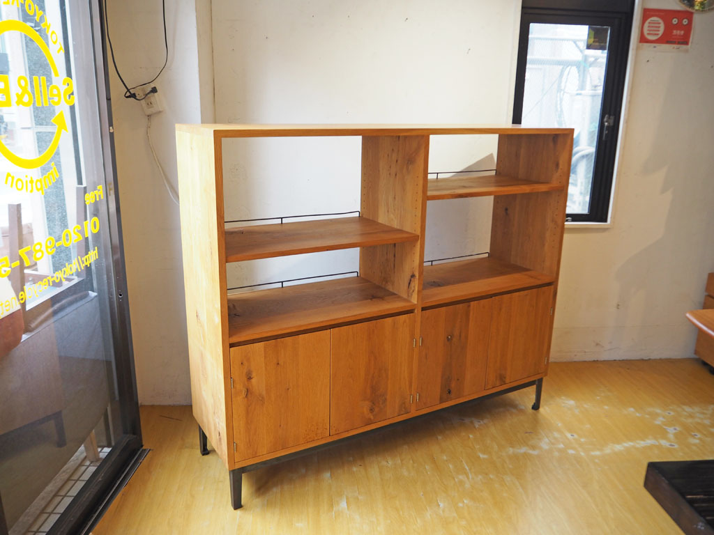 トラックファニチャー Truck Furniture ナラ無垢材 オープンシェルフ キャビネット オーダー家具 中古品 買い取りしました。