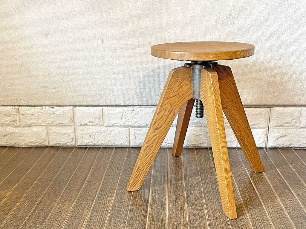 トラックファニチャー TRUCK FURNITURE KT スツール ナラ無垢材 鋳鉄 アイアン アナログ昇降  中古品  買い取りしました。