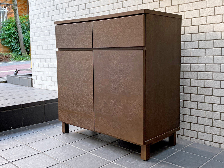 無印 MUJI 木製収納 キャビネット ｗ80 タモ材 ブラウン シンプルモダン  　中古品 買い取りしました。