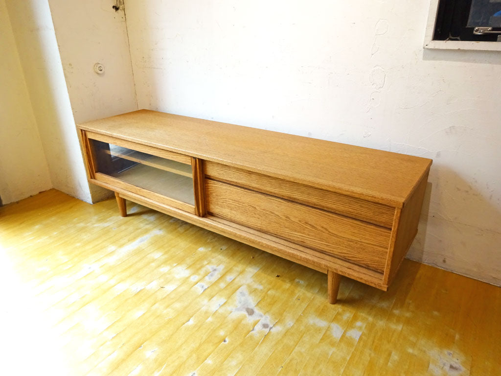 モモナチュラル MOMO natural ベント VENT AVボード ローボード レッドオーク ガラス引戸 2ドロワー W150cm 中古品 買い取りしました。