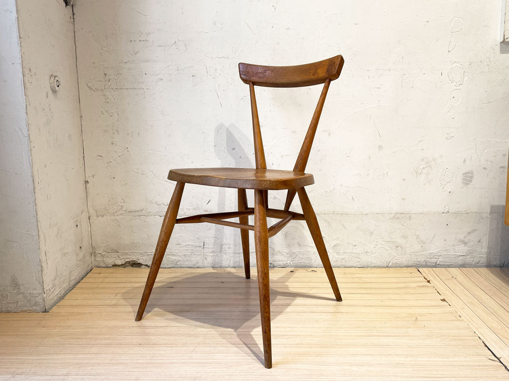 アーコール Ercol シングルバック 440 スタッキング チェア エルム材 英国家具 UKビンテージ 中古品 買い取りしました。