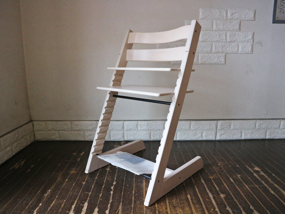 ストッケ STOKKE トリップトラップ TRIPP TRAPP 新型初期 ホワイトウォッシュ ベビーチェア キッズチェア ノルウェー 説明書付 　中古品  買い取りしました。
