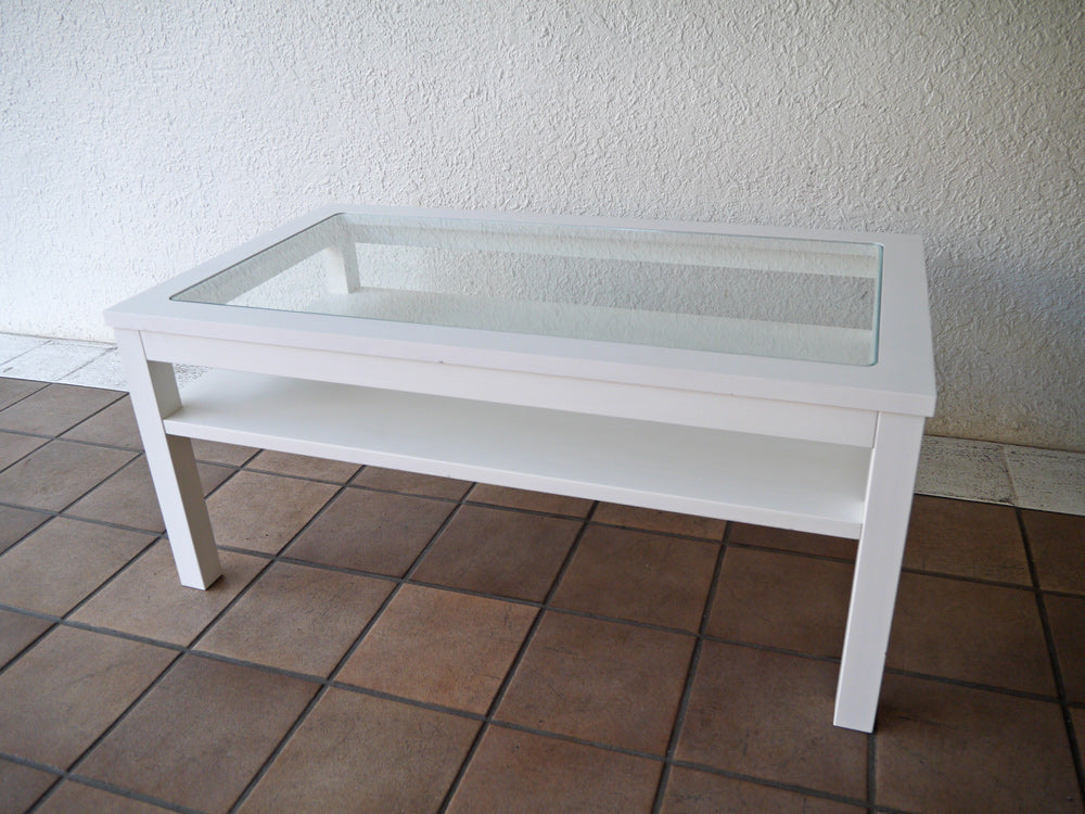 モモナチュラル Momo natural シエル CIELE ローテーブル センターテーブル ガラス パイン材 ホワイト 中古品 買い取りしました。