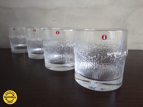 イッタラ iittala ニヴァ / Niva フィンエアー / Finnair コラボレーションモデル 未使用 ロックグラス 4個セット ～ フィンランドの大自然を切り取る。 【買取と販売とレンタルのお店】