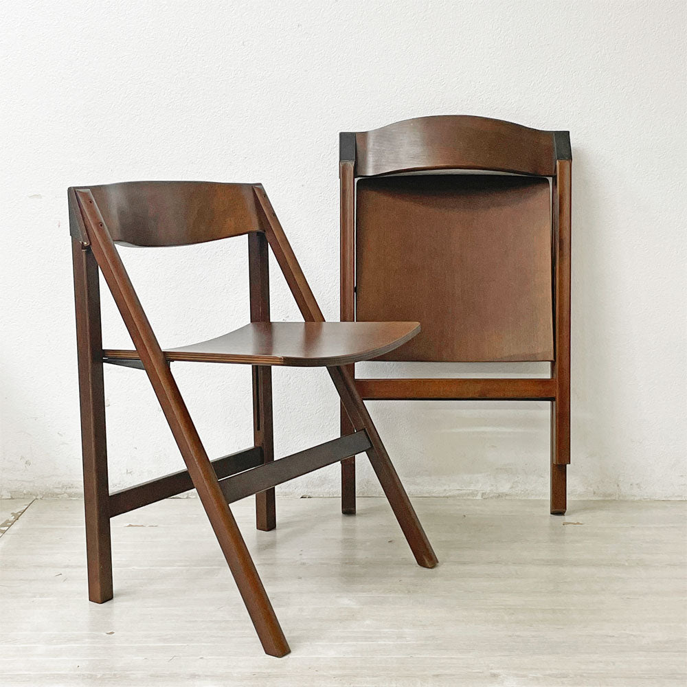 【祖師ヶ谷大蔵店】HYLLING MOBLER フォールディングチェア ダイニングチェア ブナ材 プライウッド ブラウン 北欧 デンマーク ビンテージ 2脚 買取させていただきました。