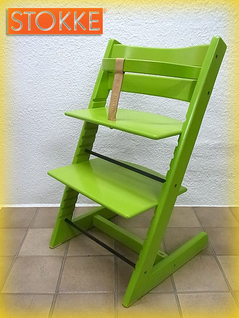 デザイン先進国ノルウェー発！ 世界的ロングセラーのハイチェア ／ ベビーチェア！ STOKKE （ ストッケ社 ） 新型 『 トリップトラップ （ グリーンカラー ）』 【買取＆販売＆レンタル】